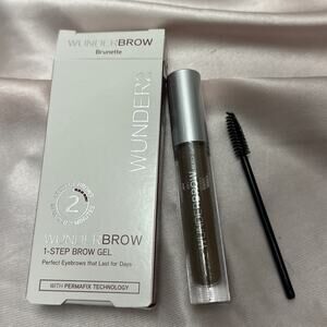 WUNDERBROW Waterproof Eyebrow Gel, BRUNETTE plus Dual Precision Brush. NIB